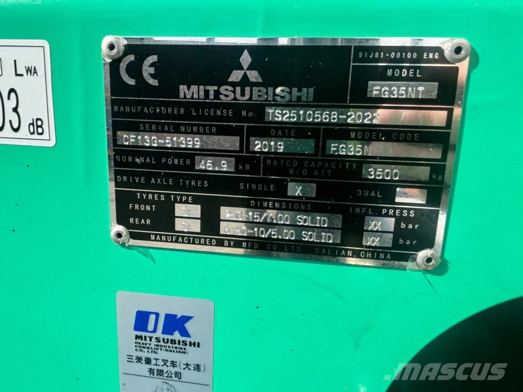 Mitsubishi FG35NT Heftruck Gāzes autoiekrāvēji (LPG)