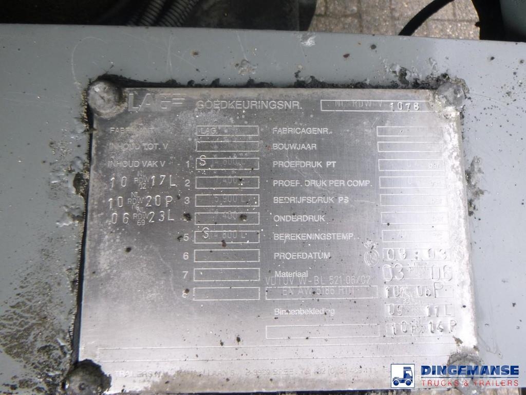 LAG Fuel tank alu 50.3 m3 / 5 comp Tankopleggers