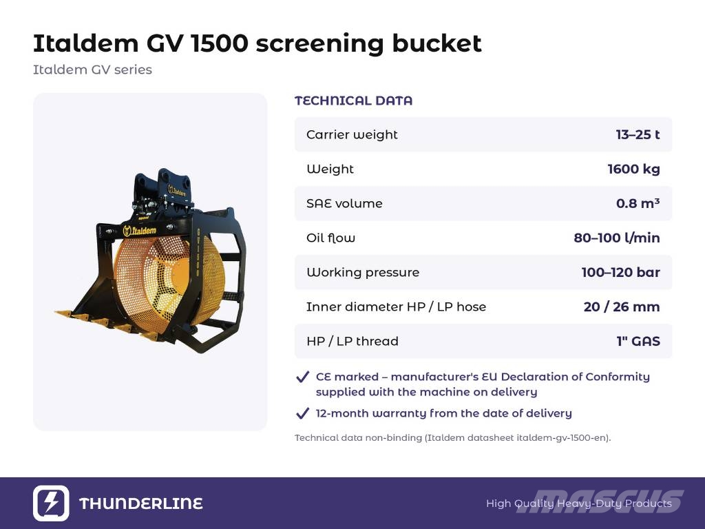 Italdem GV 1500 Siebschaufeln