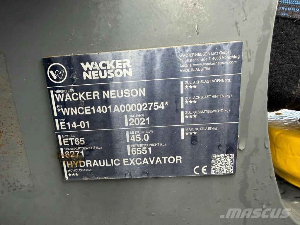Wacker Neuson ET 65  + KINSHOFER GRABBER / GREIFER - *789h* - QU Mini ekskavatoriai < 7 t