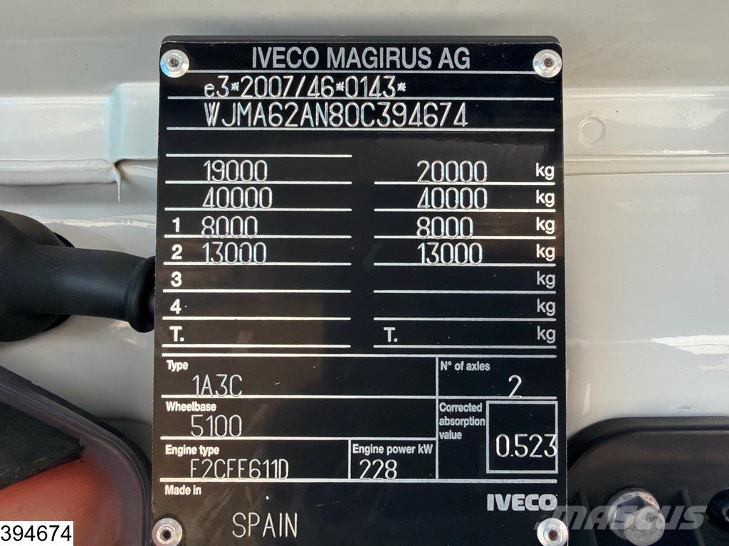 Iveco Stralis 310 EURO 6, Palfinger, Remote, Dhollandia Camion con sponde ribaltabili