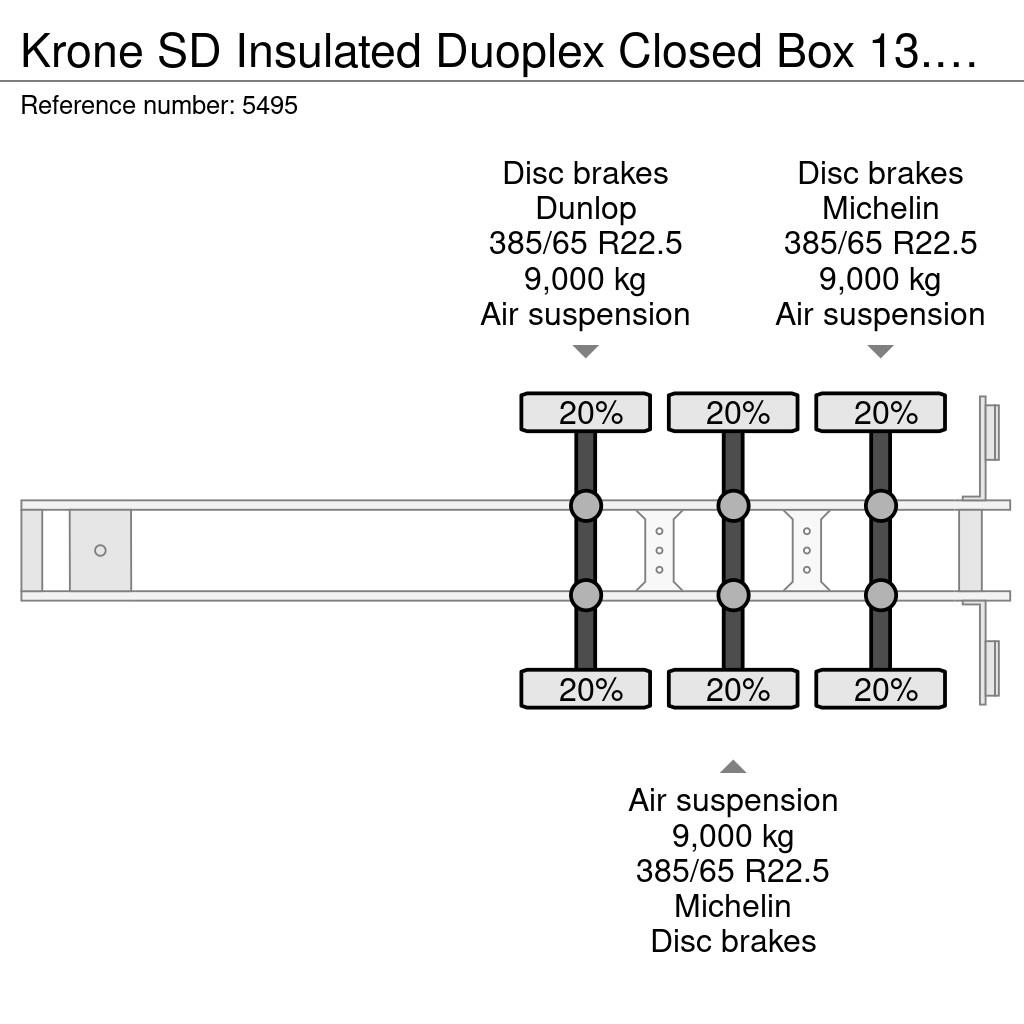 Krone SD Insulated Duoplex Closed Box 13.6m - DoubleStoc Gesloten opleggers