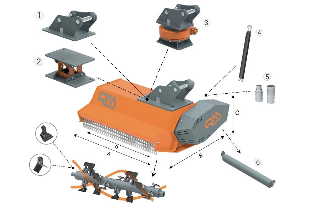  za bagre  0,8–4t SE60,80,100 QM mulčer Other components