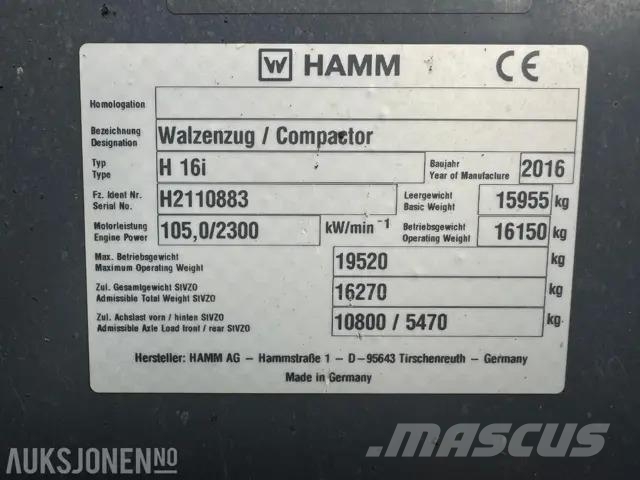 Hamm H16i Minigrävare < 7t