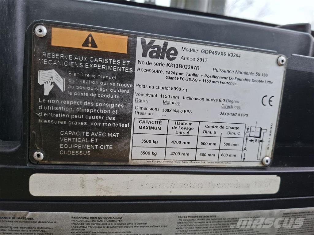 Yale GDP45VX6 V3264 2017 Dieselmotviktstruckar