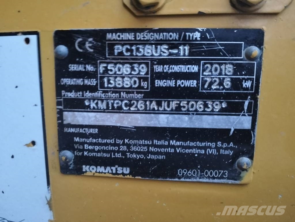 Komatsu PC 138 US-11 Εκσκαφείς με ερπύστριες