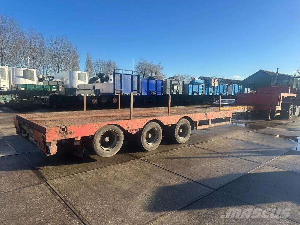 Broshuis 3 AXLE , EXTENDABLE 5 METER نصف مقطورة مسطحة منخفضة