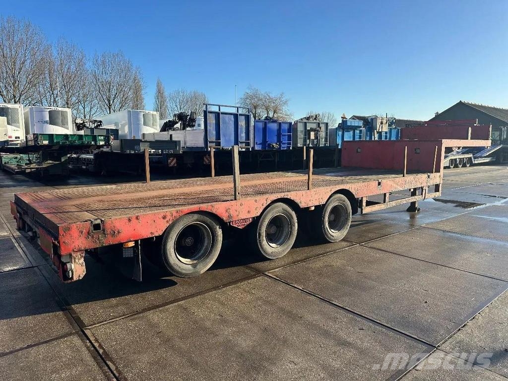 Broshuis 3 AXLE , EXTENDABLE 5 METER نصف مقطورة مسطحة منخفضة