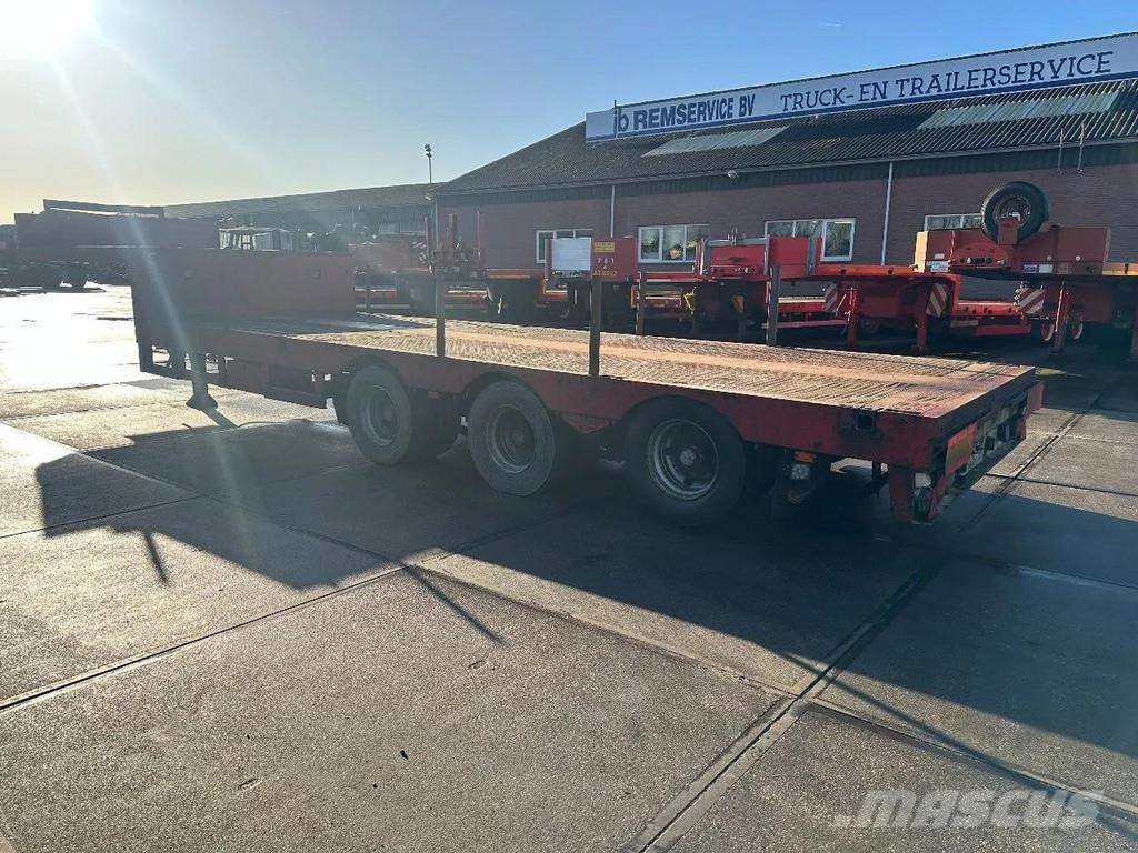Broshuis 3 AXLE , EXTENDABLE 5 METER نصف مقطورة مسطحة منخفضة