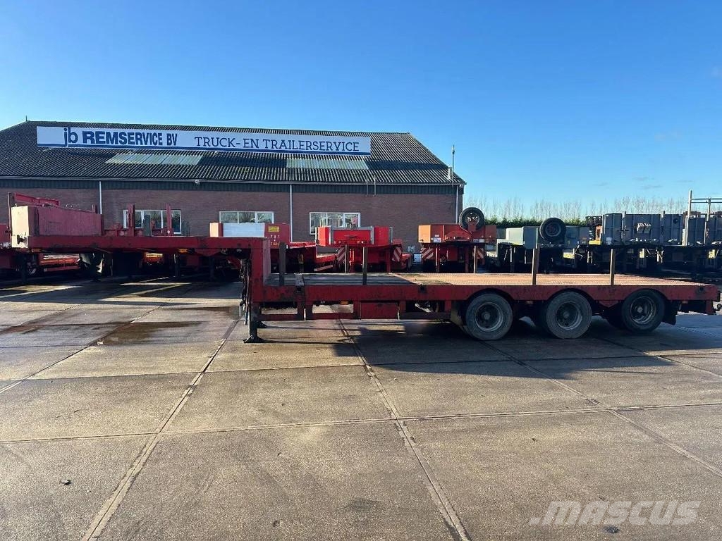 Broshuis 3 AXLE , EXTENDABLE 5 METER نصف مقطورة مسطحة منخفضة