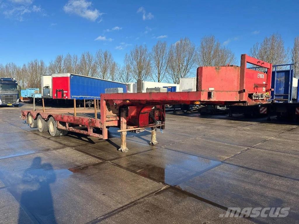 Broshuis 3 AXLE , EXTENDABLE 5 METER نصف مقطورة مسطحة منخفضة