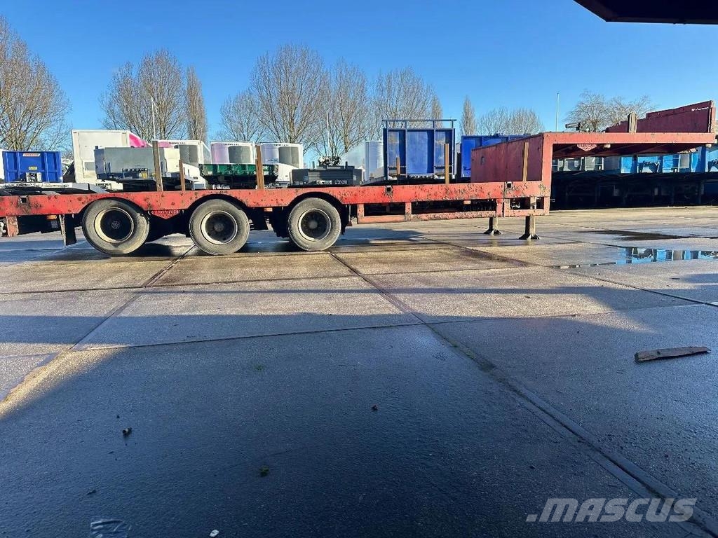 Broshuis 3 AXLE , EXTENDABLE 5 METER نصف مقطورة مسطحة منخفضة
