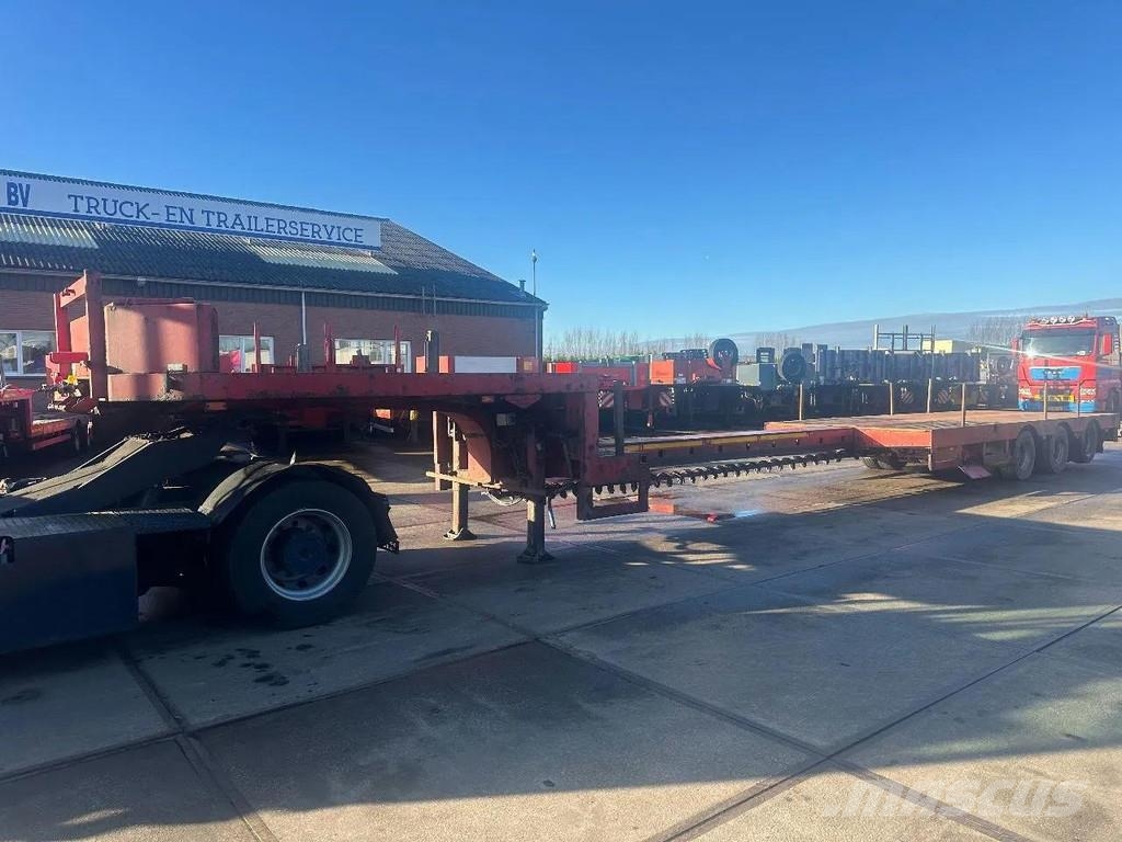 Broshuis 3 AXLE , EXTENDABLE 5 METER نصف مقطورة مسطحة منخفضة