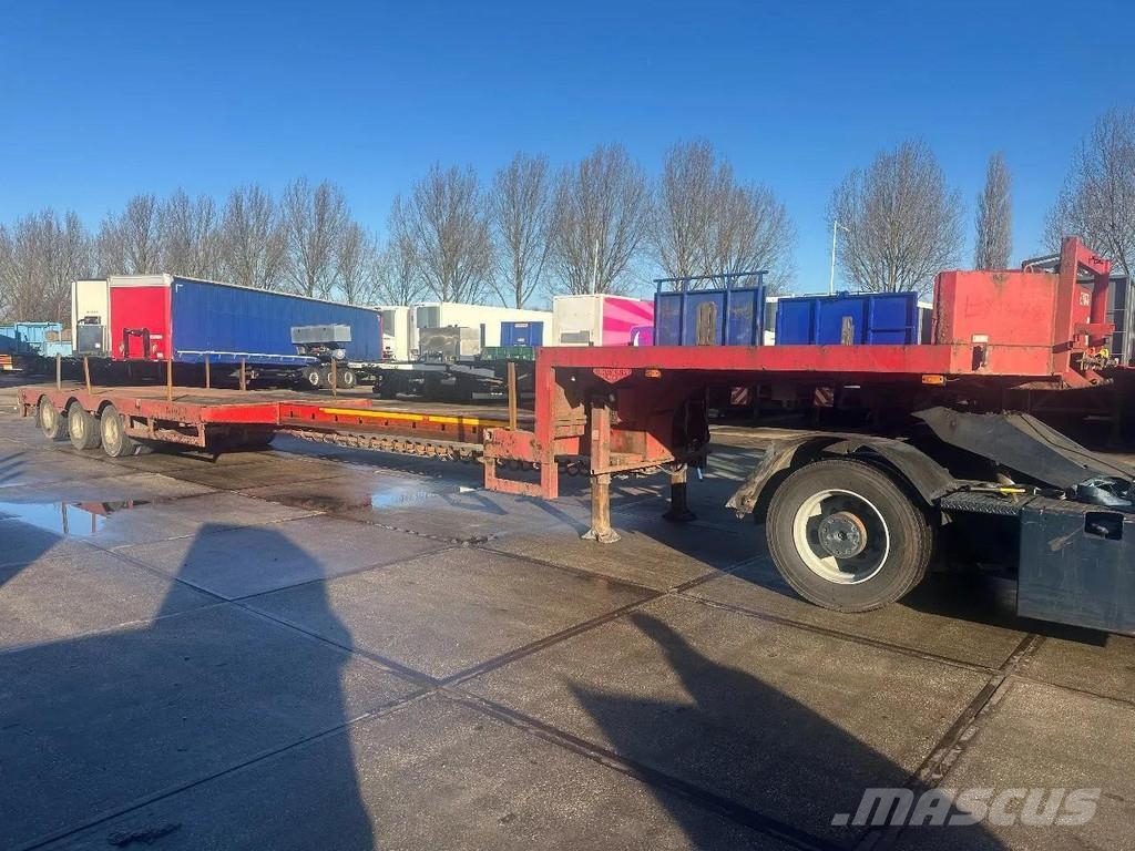 Broshuis 3 AXLE , EXTENDABLE 5 METER نصف مقطورة مسطحة منخفضة