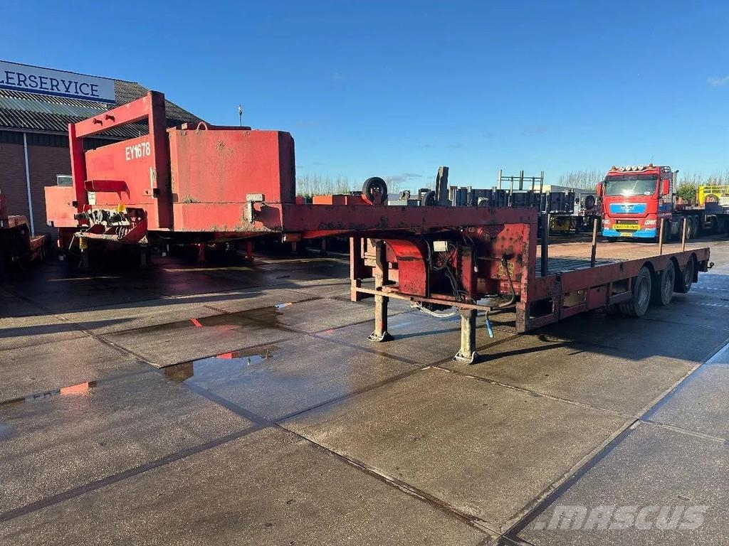 Broshuis 3 AXLE , EXTENDABLE 5 METER نصف مقطورة مسطحة منخفضة