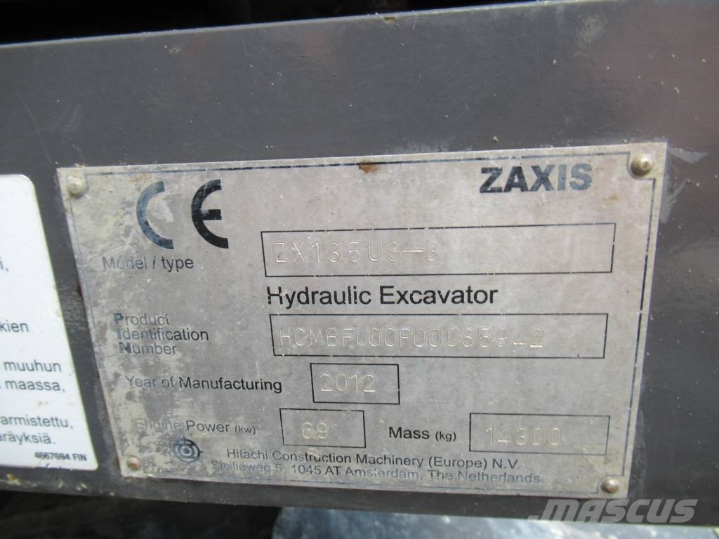 Hitachi ZX 135 US-3 Koparki gąsienicowe