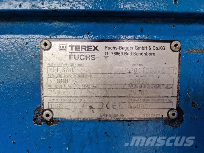 Terex FUCHS MHL 360 Bageri za prenos primarnih/sekundarnih sirovina