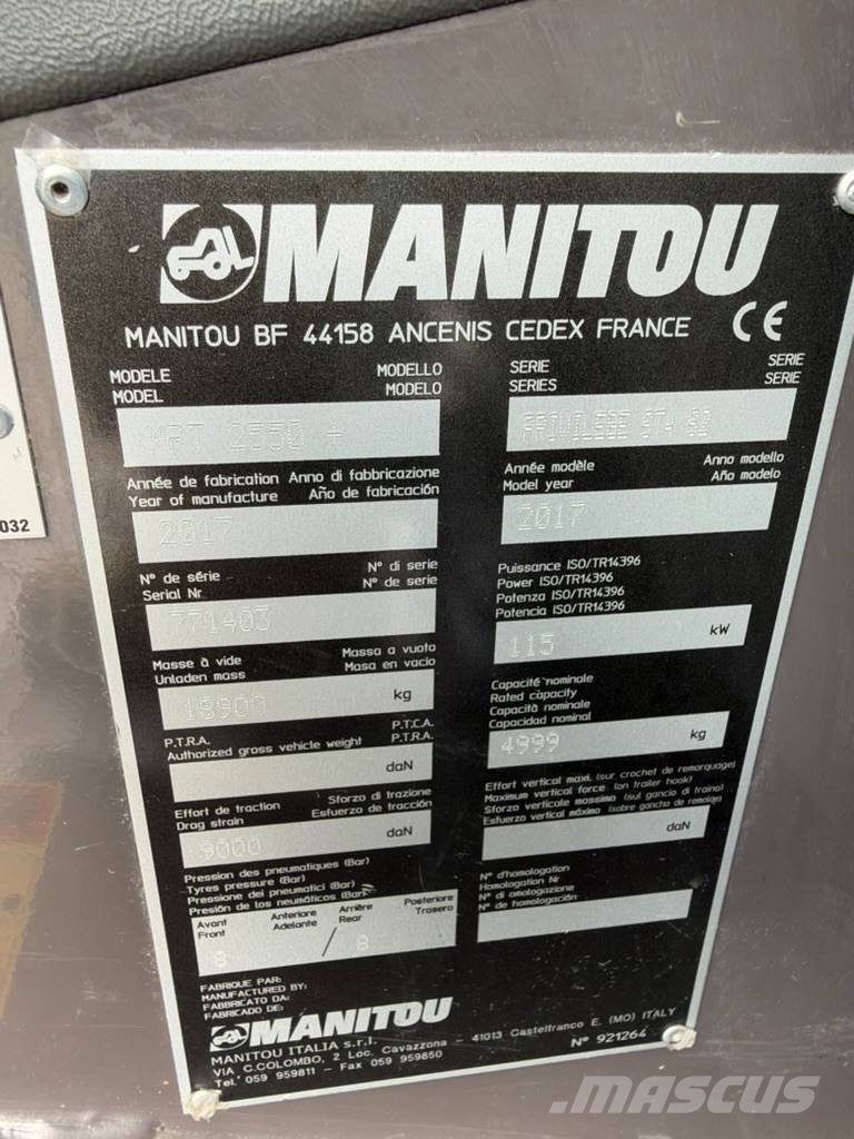 Manitou MRT 2550P+  Privilege Plus Teleskopski viličarji