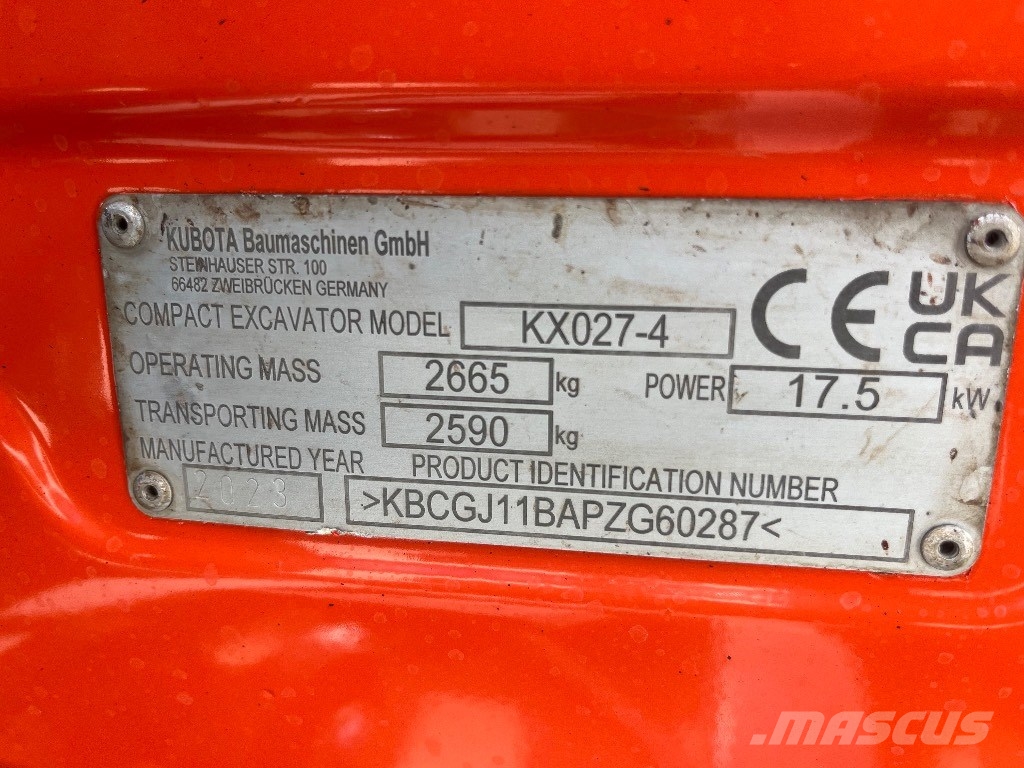 Kubota KX 027-4 Minigravere <7t