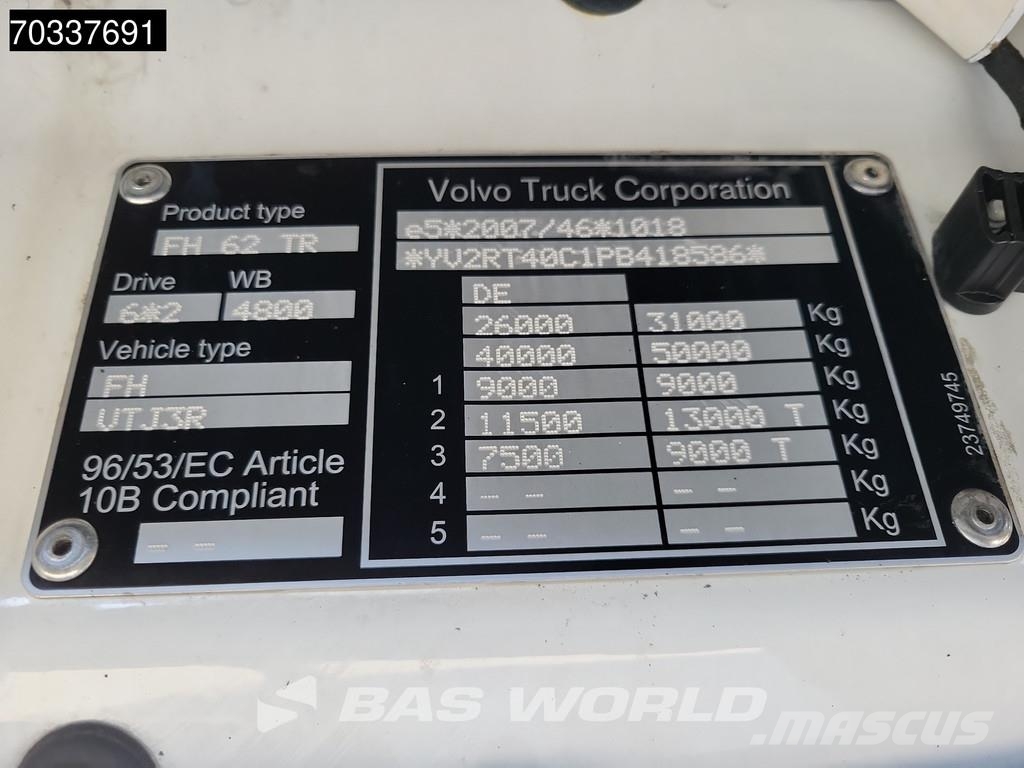Volvo FH 500 6X2 HIAB ULT21S61 containersystem Lift+Stee Rol kiper kamioni sa kukom za podizanje tereta