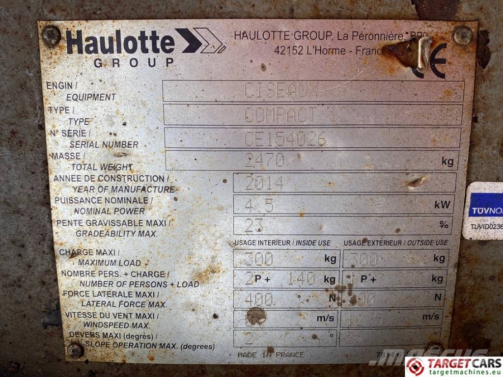 Haulotte Compact 12 Electric Scissor Work Lift 1200cm Scissor lifts