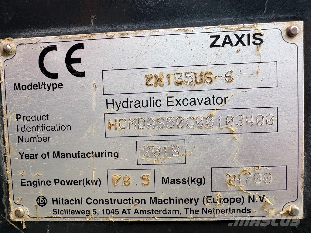 Hitachi ZX 135 US-6 Escavatori cingolati