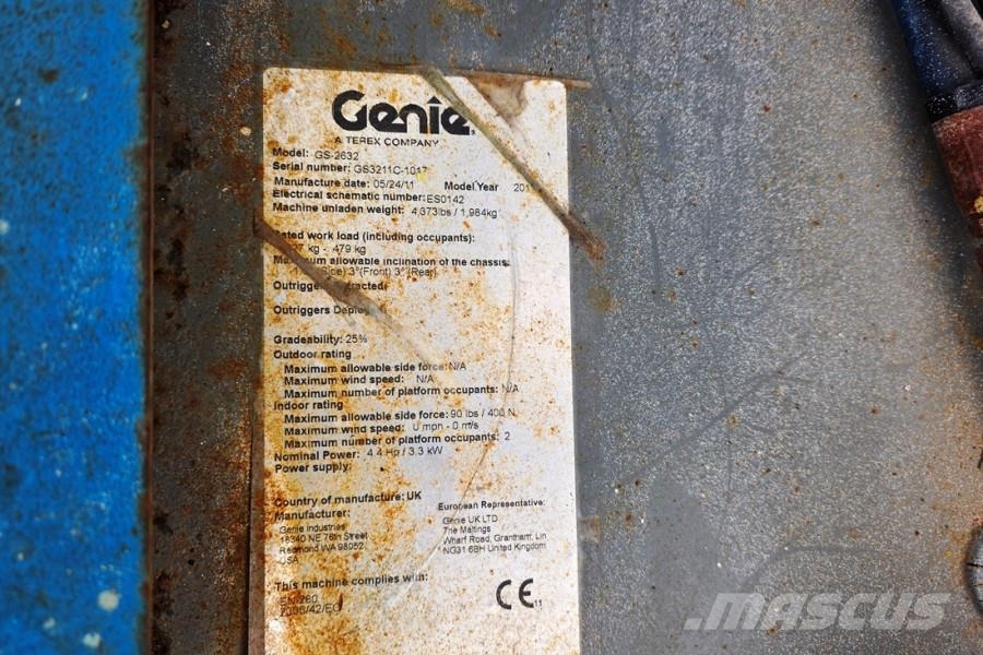 Genie GS2632 Electric, 10m Working Height, Non Marking T رافعات مقصية الشكل