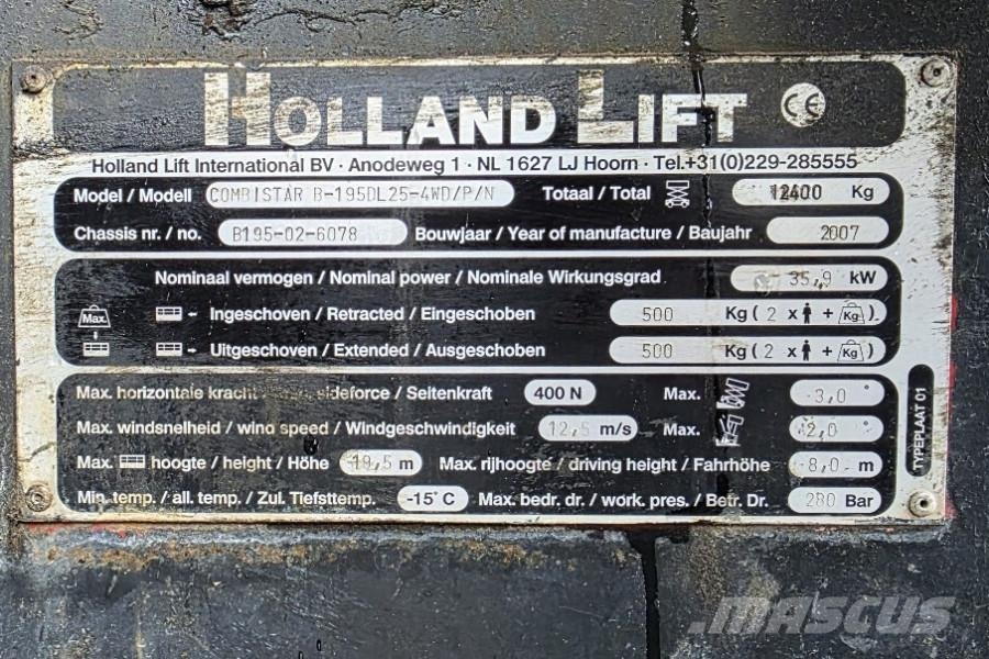Holland Lift Combistar B-195DL25-4WD/P/N Diesel, 4x4 Drive, 21. Saxliftar