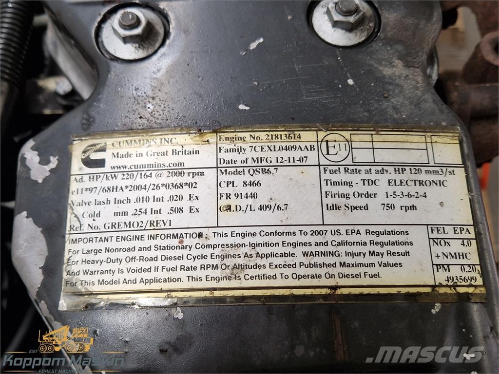 Cummins QSB67. Art: 21813614 Used/Beg Motoren