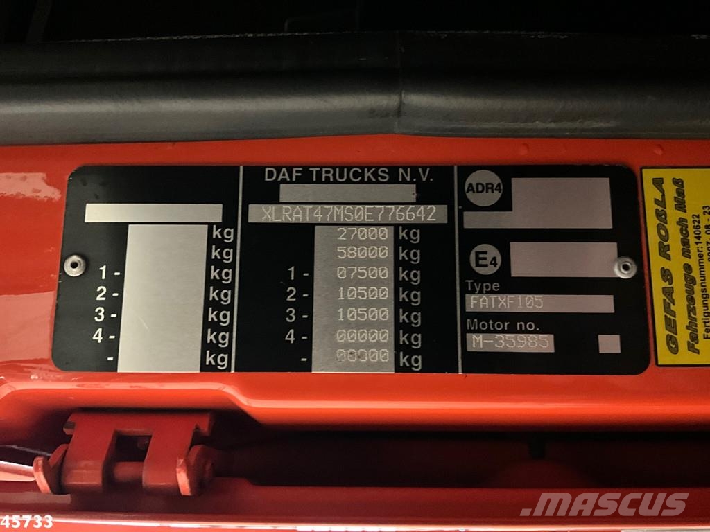 DAF FAT 105 XF 460 6x4 Manual Full Steel Hiab 16 Tonme автокрани