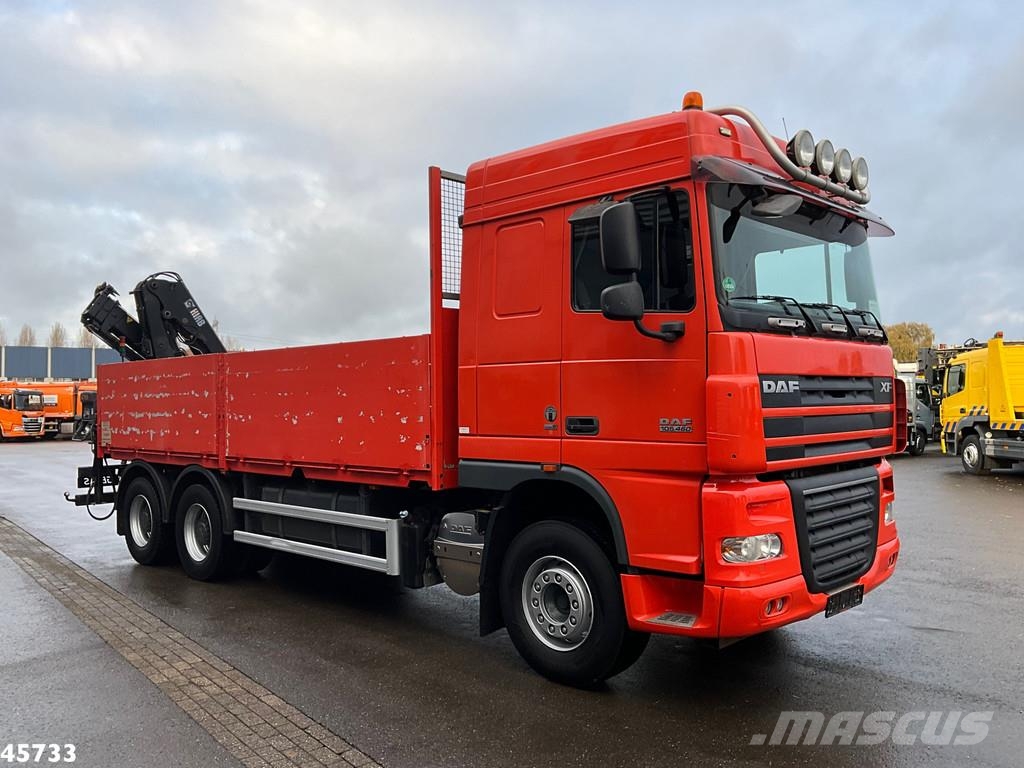 DAF FAT 105 XF 460 6x4 Manual Full Steel Hiab 16 Tonme автокрани