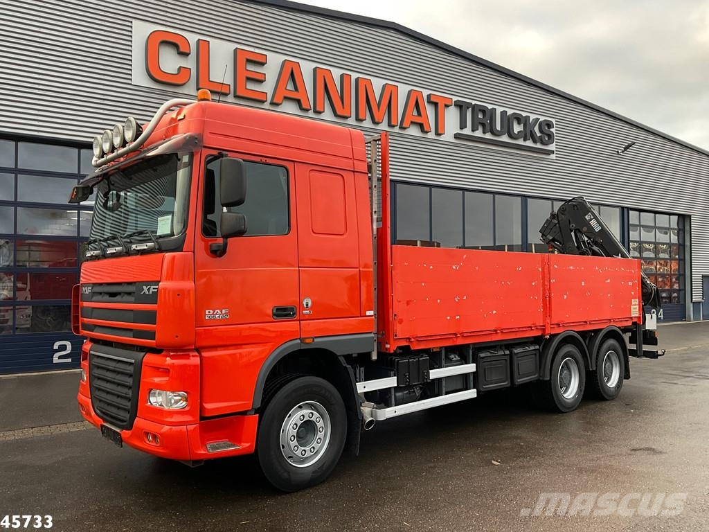 DAF FAT 105 XF 460 6x4 Manual Full Steel Hiab 16 Tonme автокрани