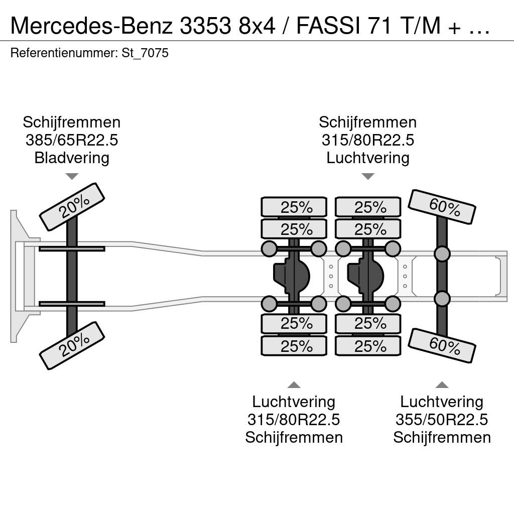 Mercedes-Benz 3353 8x4 / FASSI 71 T/M + JIB / CRANE / KRAN وحدات الجر