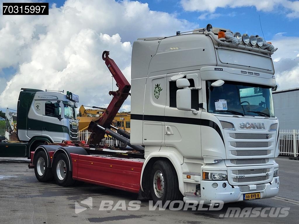 Scania R580 R 6X2 NL-Truck HIAB XR21SL56 Manual ACC Full Vrachtwagen met containersysteem