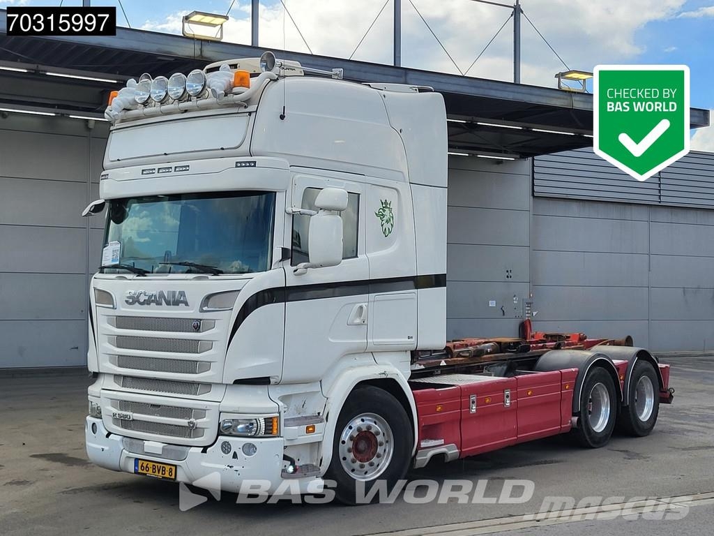 Scania R580 R 6X2 NL-Truck HIAB XR21SL56 Manual ACC Full Vrachtwagen met containersysteem