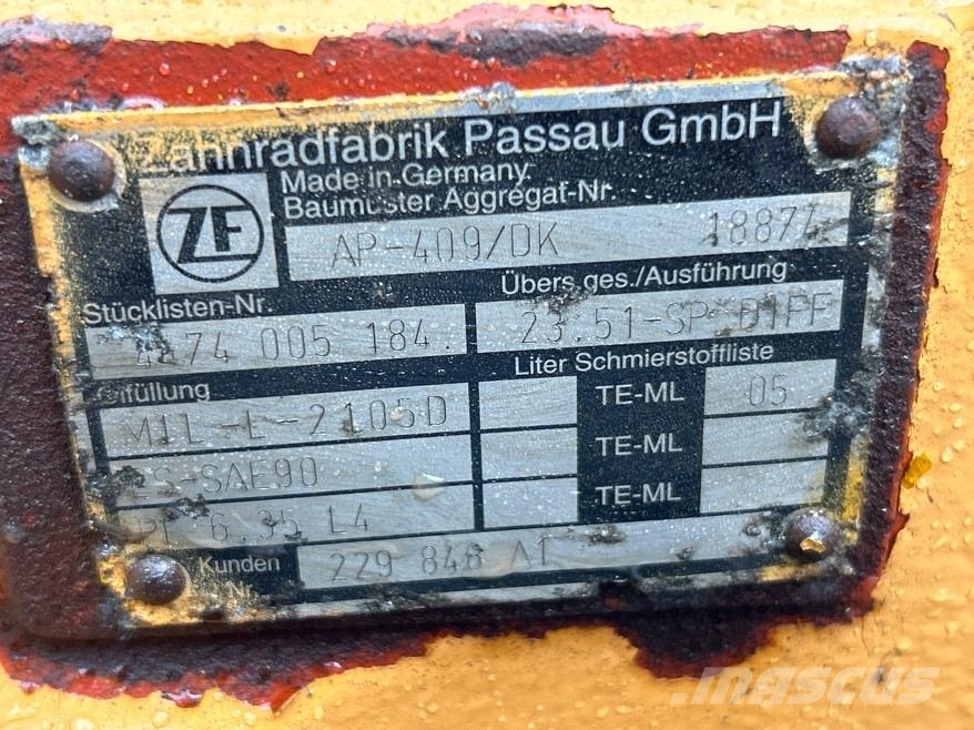 CASE 821C-229848A1-ZF AP-409/DK-Axle/Achse/As 軸