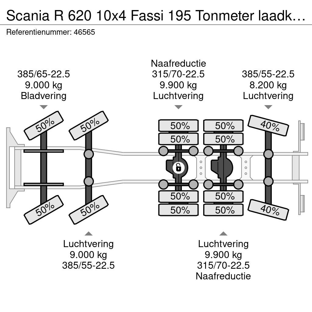 Scania R 620 10x4 Fassi 195 Tonmeter laadkraan + Fly-Jib رافعات صالحة لكل أنواع الطرق