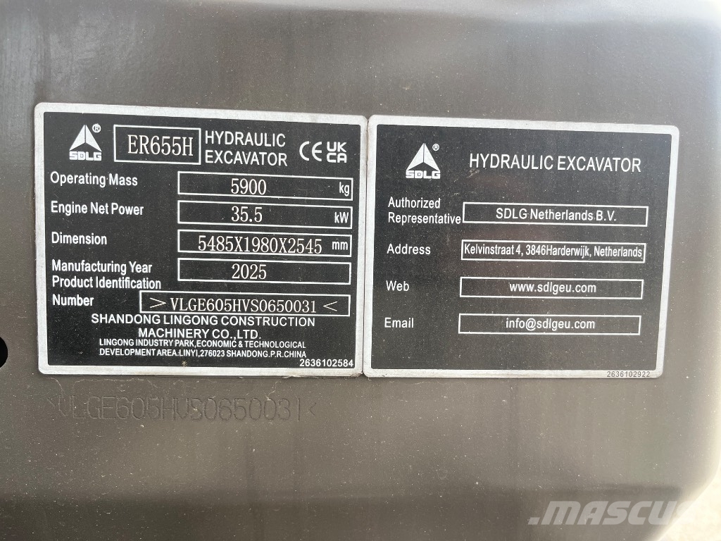 SDLG ER655H Mini ekskavatori < 7 t