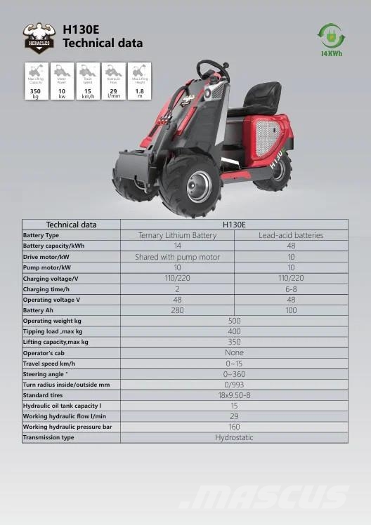 Heracles H130 pro mini shovel NIEUW Benzine, Diesel of Elek Weitere Lade- und Grabgeräte