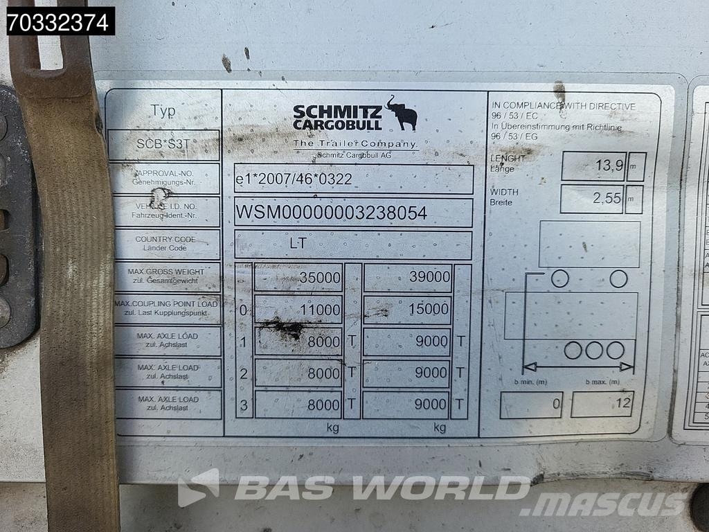 Schmitz Cargobull SCB*S3T 3 axles Sliding Roof Tentpoolhaagised