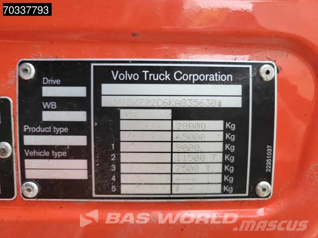 Volvo FM 410 FM 6X2 Palfinger PK 19.001 SLD Crane Kran L شاحنات مسطحة/مفصلية الجوانب