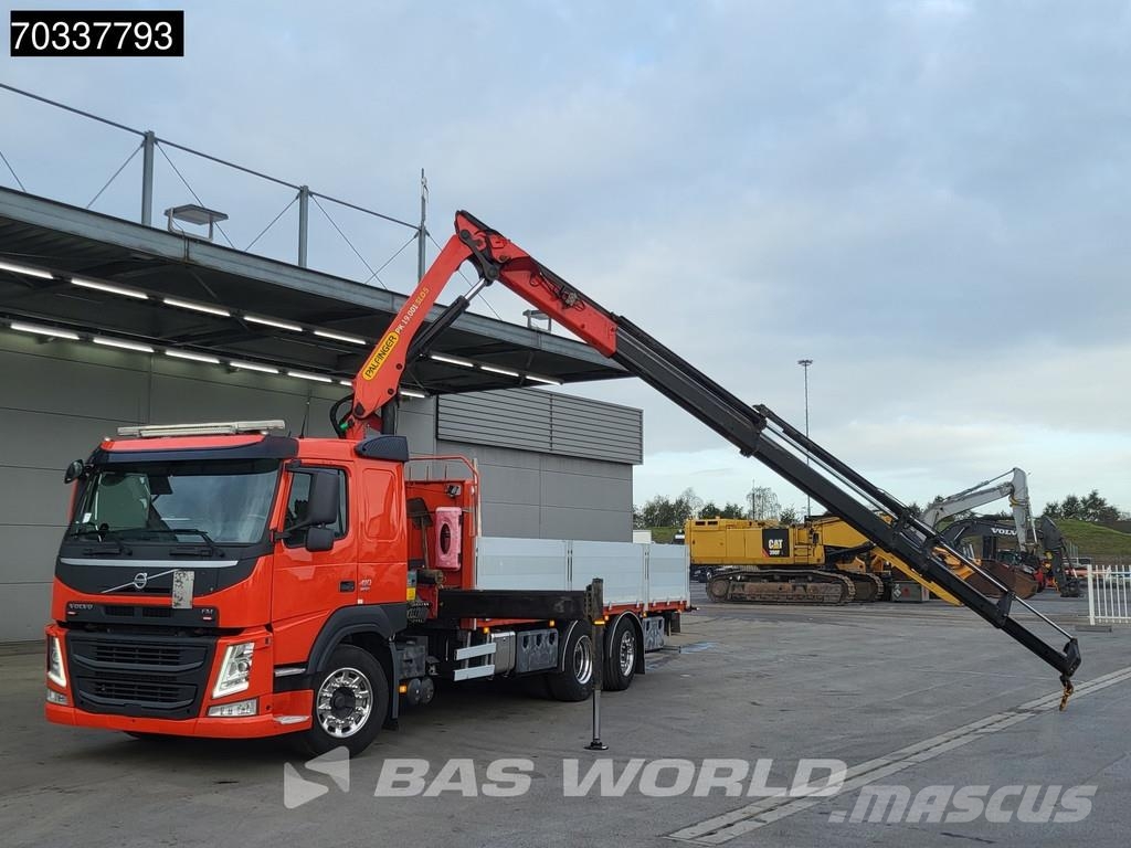 Volvo FM 410 FM 6X2 Palfinger PK 19.001 SLD Crane Kran L شاحنات مسطحة/مفصلية الجوانب