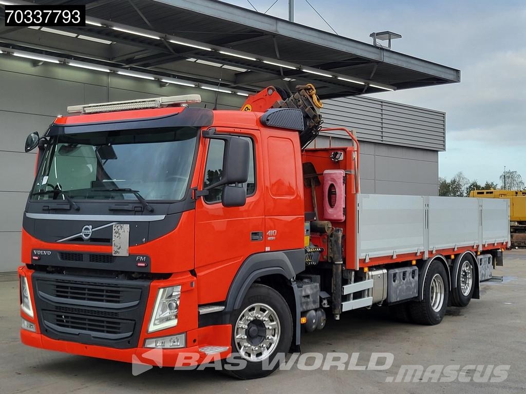 Volvo FM 410 FM 6X2 Palfinger PK 19.001 SLD Crane Kran L شاحنات مسطحة/مفصلية الجوانب