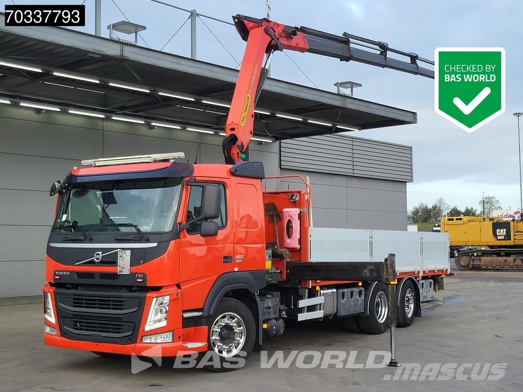 Volvo FM 410 FM 6X2 Palfinger PK 19.001 SLD Crane Kran L شاحنات مسطحة/مفصلية الجوانب