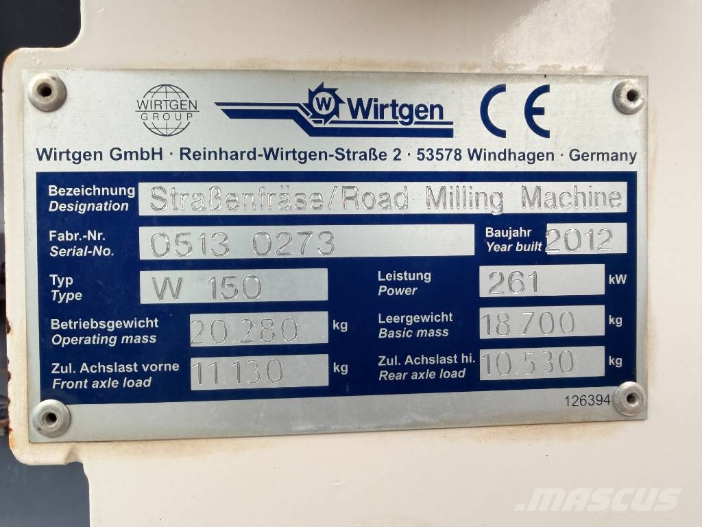 Wirtgen W 150 Asfaldi külmfreesimise masinad