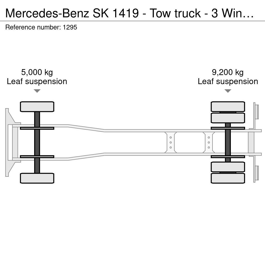 Mercedes-Benz SK 1419 - Tow truck - 3 Winch - V6 - Very Clean Co Bergungsfahrzeuge