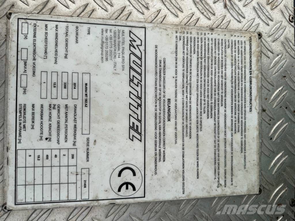 Multitel MT 182 AZ Auto hoogwerker Avtokošare