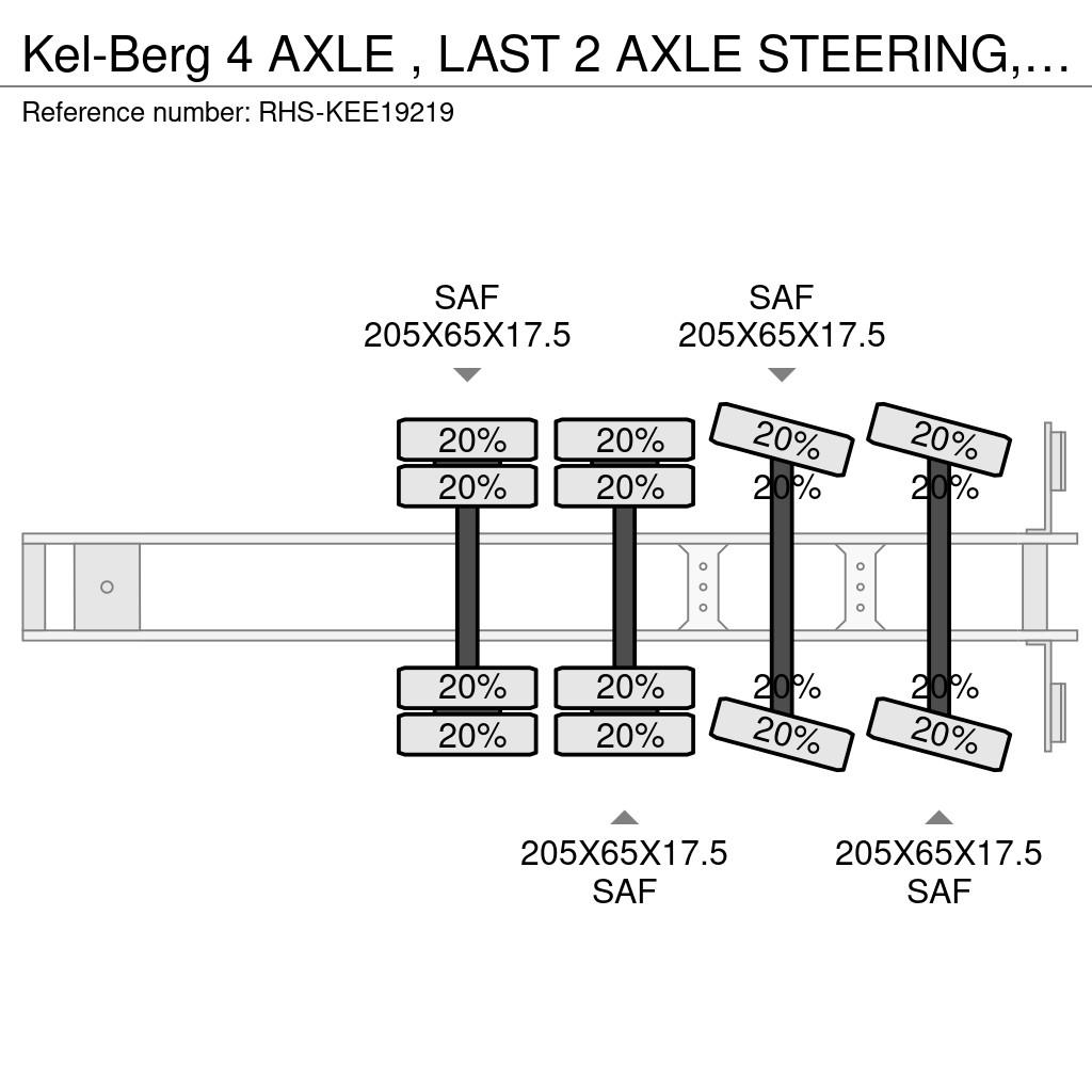 Kel-Berg 4 AXLE , LAST 2 AXLE STEERING, 6M EXTENDABLE Låg lastande semi trailer