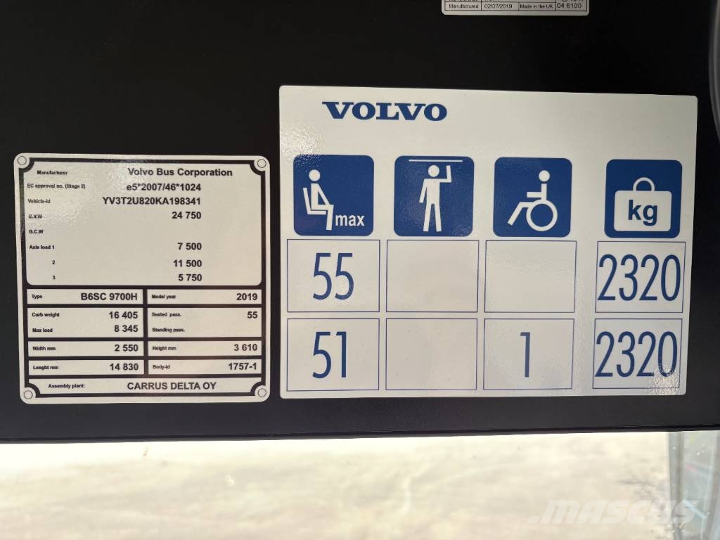 Volvo 9700 H Autobus interurbain