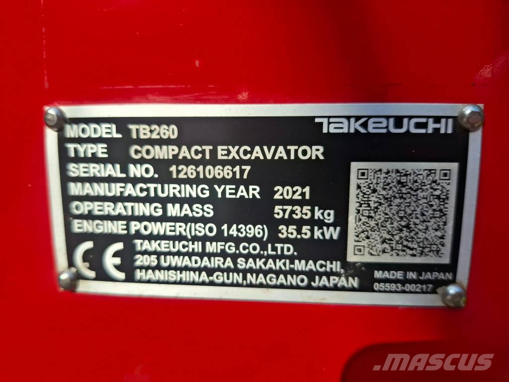 Takeuchi TB 260 Mini bageri < 7t
